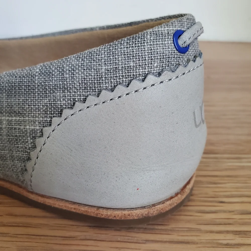 UGG Gray Canvas and Leather Flats - Picture 7 of 12
